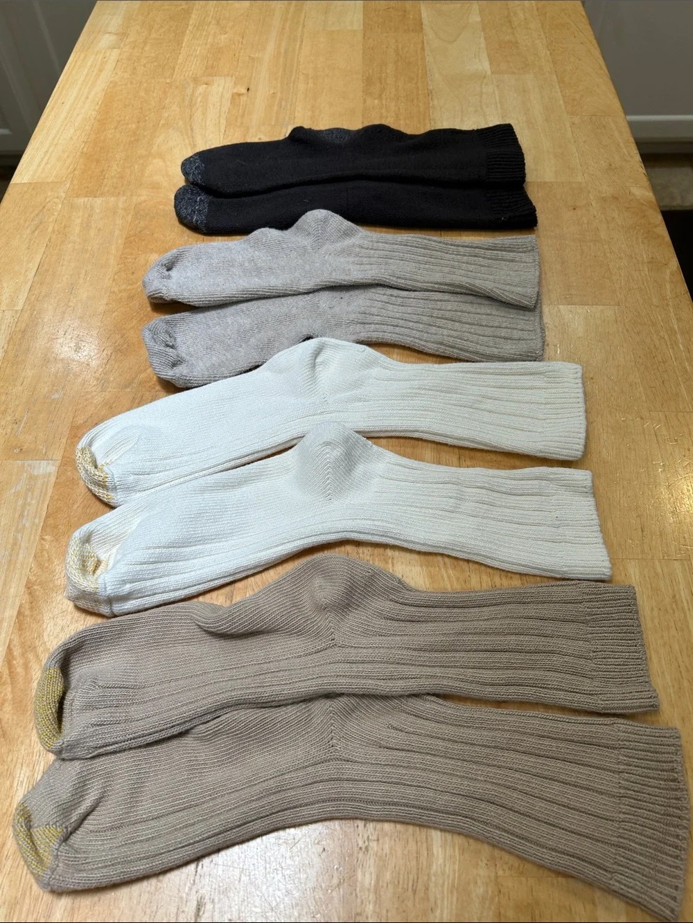 Multipack Men's Ribbed Crew 4 Pack Socks - Neutral Colors